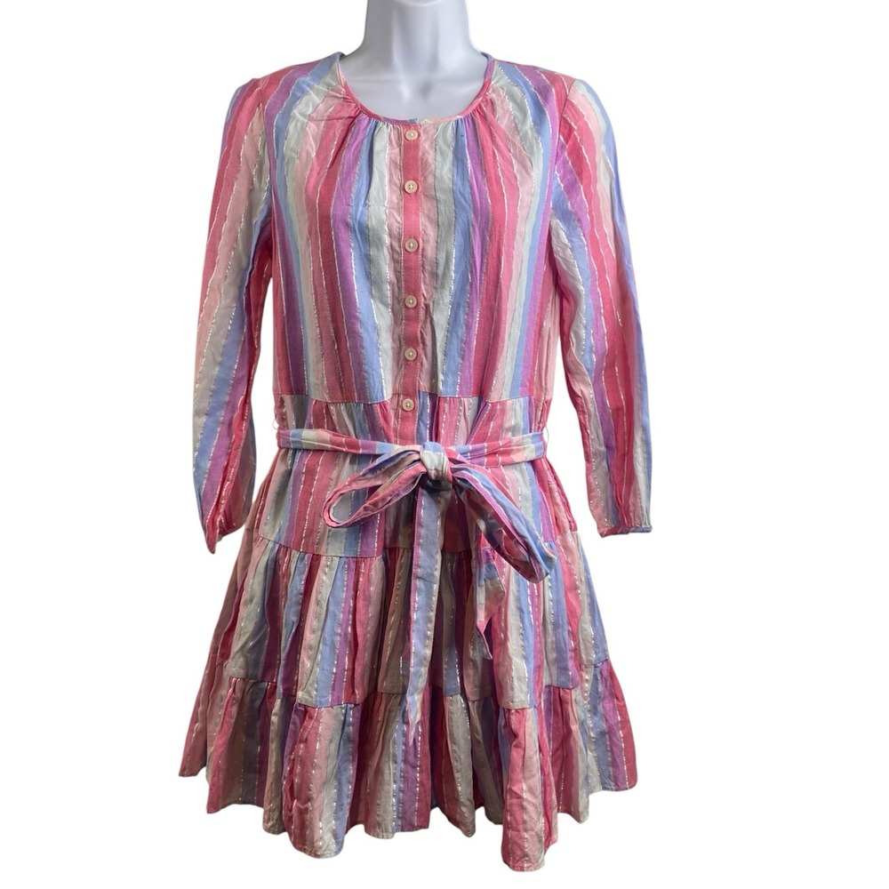 J Crew Pastel‎ Veda Mini Dress Size XS Coquette Preppy Girl Next Door Sherbet